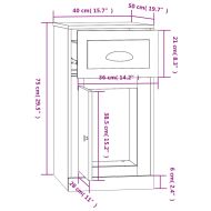 Страничен шкаф с чекмедже опушен дъб 40x50x75см инженерно дърво