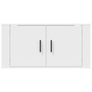 ТВ шкаф за стенен монтаж, бял, 80x34,5x40 см