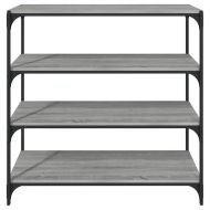 Библиотека сив сонома 100x33x100 см инженерно дърво и стомана