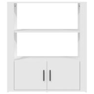 Сайдборд, бял, 80x30x90 см, инженерно дърво