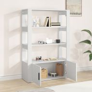 Сайдборд, бял, 80x30x119,5 см, инженерно дърво