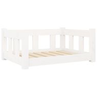 Кучешко легло, бяло, 65,5x50,5x28 см, борова дървесина масив