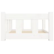 Кучешко легло, бяло, 65,5x50,5x28 см, борова дървесина масив