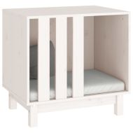 Кучешка колиба, бяла, 60x45x57 см, бор масив