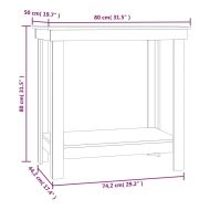 Работна маса, 80x50x80 см, борово дърво масив