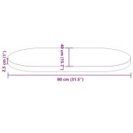 Плот за маса, бял, 80x40x2,5 см, бор масив, овален