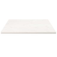 Плот за маса, бял, 80x80x2,5 см, бор масив, квадратен