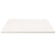 Плот за маса, бял, 90x90x2,5 см, бор масив, квадратен