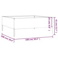 Градинска повдигната леха 100x100x41 см кортенова стомана