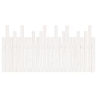 Стенна табла за спалня, бяла, 159,5x3x80 см, борово дърво масив