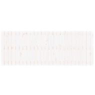 Стенна табла за спалня, бяла, 159,5x3x60 см, борово дърво масив