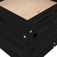 Градински сандък, черен, 82,5x82,5x39 см, бор масив