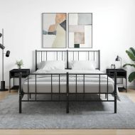 Нощни масички, 2 бр, черни, 40x41x50 см, инженерно дърво