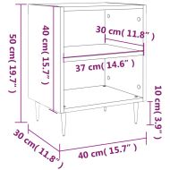 Нощно шкафче бял гланц 40x30x50 см инженерно дърво