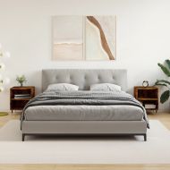 Нощни шкафчета 2 бр опушен дъб 40x30x50 см инженерно дърво