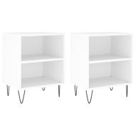 Нощни шкафчета 2 бр бели 40x30x50 см инженерно дърво