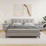 Нощни шкафчета 2 бр бетонно сив 40x35x50 см инженерна дървесина