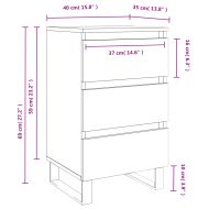 Нощни шкафчета 2 бр опушен дъб 40x35x69 см инженерно дърво