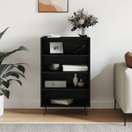 Висок шкаф, черен, 57x35x90 см, инженерно дърво