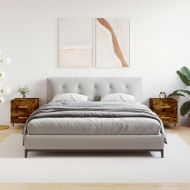 Нощни шкафчета 2 бр опушен дъб 40x35x47,5 см инженерно дърво