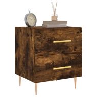 Нощни шкафчета 2 бр опушен дъб 40x35x47,5 см инженерно дърво