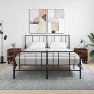 Нощни шкафчета 2 бр опушен дъб 40x35x47,5 см инженерно дърво