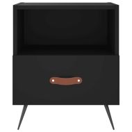 Нощни шкафчета, 2 бр, черни, 40x35x47,5 см, инженерно дърво