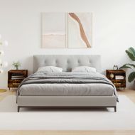 Нощни шкафчета 2 бр опушен дъб 40x35x47,5 см инженерно дърво