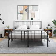 Нощни шкафчета 2 бр опушен дъб 40x35x47,5 см инженерно дърво