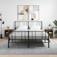 Нощни шкафчета 2 бр опушен дъб 40x35x47,5 см инженерно дърво