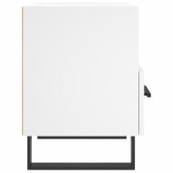 Нощни шкафчета, 2 бр, бели, 40x35x47,5 см, инженерно дърво