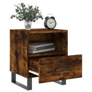 Нощни шкафчета 2 бр опушен дъб 40x35x47,5 см инженерно дърво