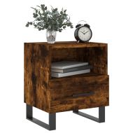 Нощни шкафчета 2 бр опушен дъб 40x35x47,5 см инженерно дърво