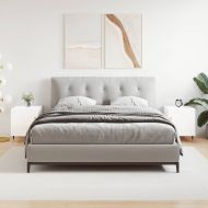 Нощни шкафчета 2 бр бял гланц 40x40x50 см инженерно дърво