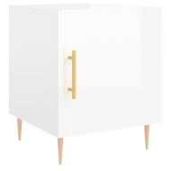 Нощни шкафчета 2 бр бял гланц 40x40x50 см инженерно дърво