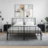 Нощни шкафчета 2 бр черни 40x40x50 см инженерно дърво