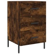 Нощно шкафче, опушен дъб, 40x40x66 см, инженерно дърво