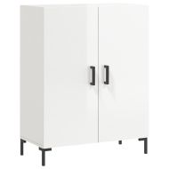 Сайдборд, бял гланц, 69,5x34x90 см, инженерно дърво