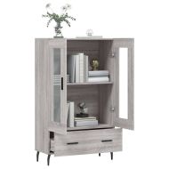 Висок шкаф, сив сонома, 69,5x31x115 см, инженерно дърво