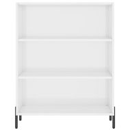 Шкаф с рафтове, бял гланц, 69,5x32,5x90 см, инженерно дърво