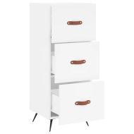 Сайдборд, бял, 34,5x34x90 см, инженерно дърво