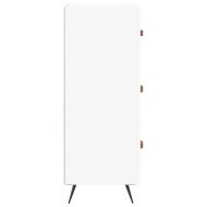 Сайдборд, бял, 34,5x34x90 см, инженерно дърво