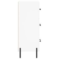 Сайдборд, бял, 34,5x34x90 см, инженерно дърво