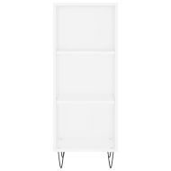 Сайдборд, бял, 34,5x32,5x90 см, инженерно дърво