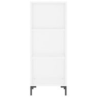 Сайдборд, бял, 34,5x32,5x90 см, инженерно дърво