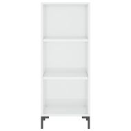 Сайдборд, бял гланц, 34,5x32,5x90 см, инженерно дърво