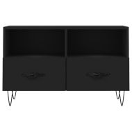 ТВ шкаф, черен, 80x36x50 см, инженерно дърво