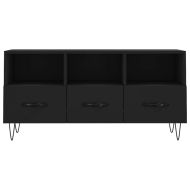 ТВ шкаф, черен, 102x36x50 см, инженерно дърво