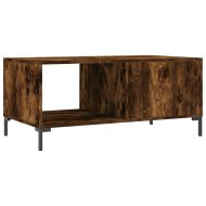 Кафе маса, опушен дъб, 90x50x40 см, инженерно дърво