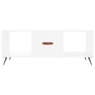 Маса за кафе, бяла, 102x50x40 см, инженерно дърво